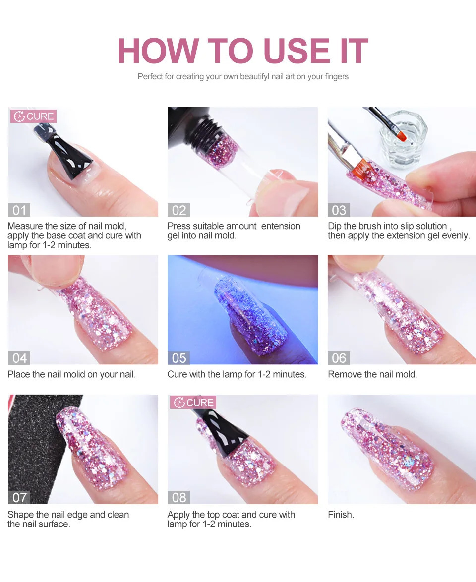 15ml Nail Gel Kit For Quick Extension Nail Art Polymer Gel Nail Tools Finger Extension Acrylic Solution Gel Polish Nail Art Kit i240621