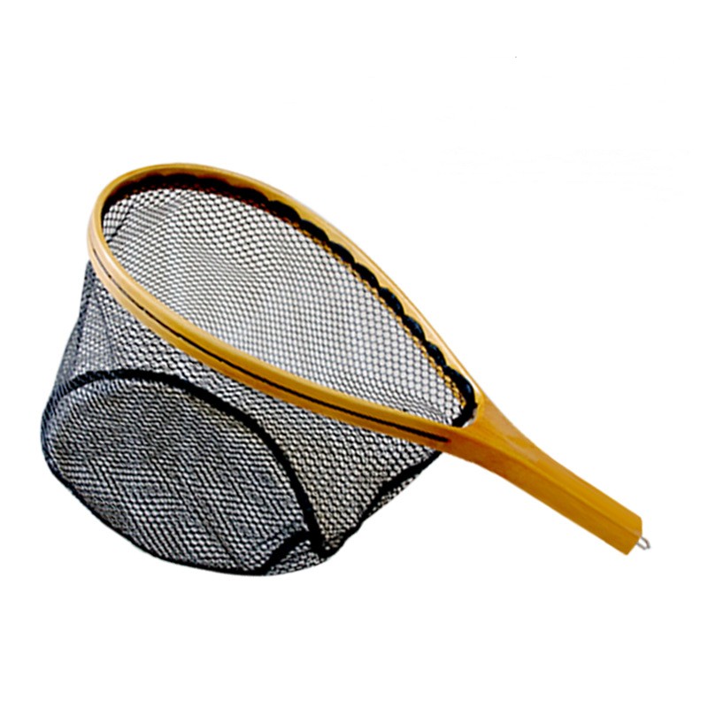 Wooden 40*20 CM Landing Net Collapsible Fishing Aluminum Alloy Fly Fishing Tools Small Mesh Foldable Pole Casting Network Trap