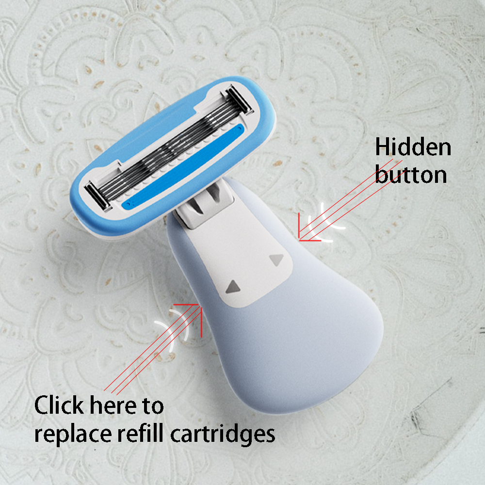 Colorlamb Portable Women Razor for Shaving Bikini Leg Hair Private Body Manual Shaver Use 5 Layer Skin Care Soap Blades Refill
