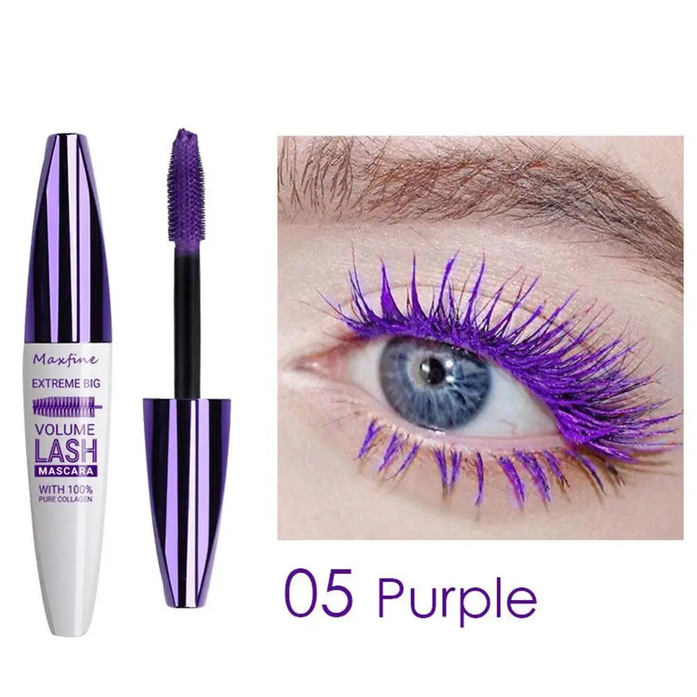5D Silk Fiber Mascara Lash Color Mascara Waterproof Rimel 3D Mascara Eyelash Extension Thick Lengthening Eye Lashes Cosmetic 240625