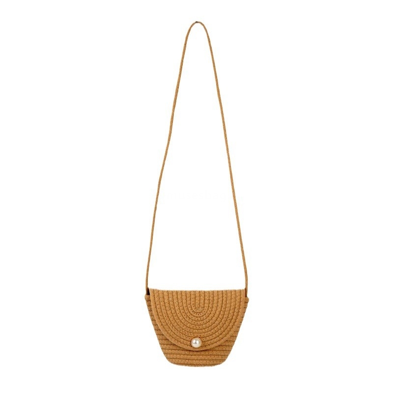 Fashionable women's high-end sense large capacity single shoulder bag temperament cotton rope handmade high aesthetic value casual American beach