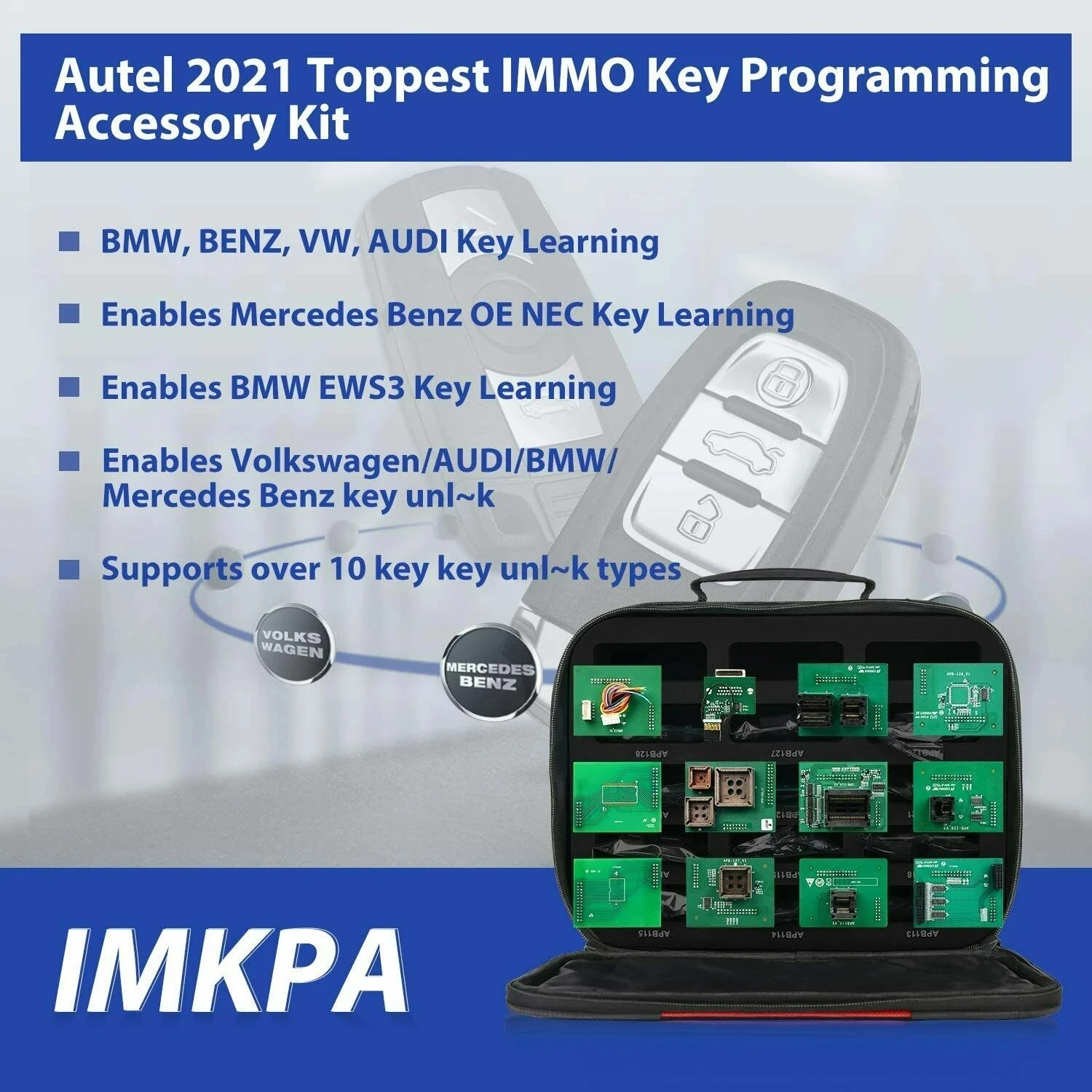 Autel MaxiIM Parts XP400PRO Key Programmer IMKPA Kit G-BOX2 APB112 Toyota 8A Adapter Used with IMMO Scanner IM608 IM508