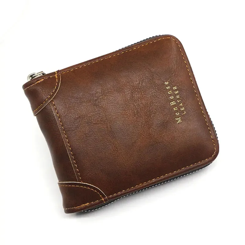 Zipper Vintage Small Short Wallets for Men Male Coin Pocket Card Holder Case Wallet Luxury Brand Designer Purse cartera hombre