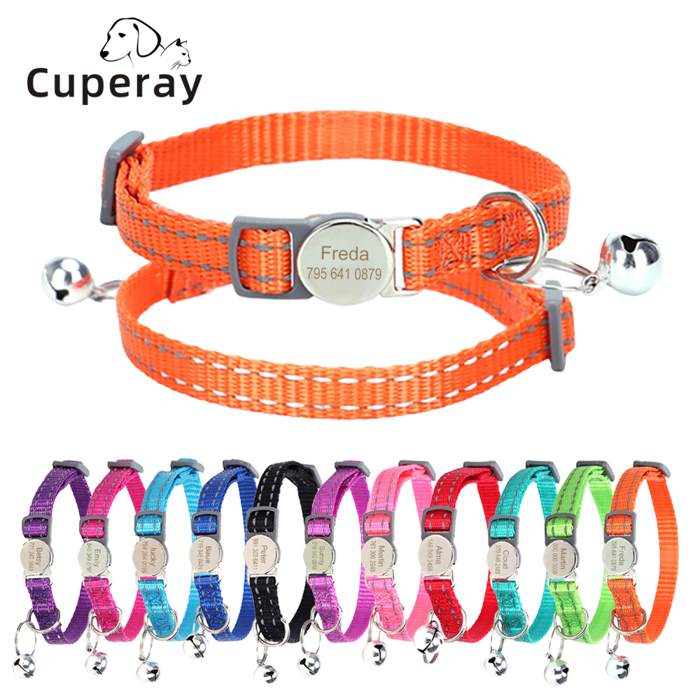 Custom Dog Collars Personalized Nylon Puppy Collars Free Engraving Nameplate ID Tags Dog Accessories Cat Collars Kitten Collar