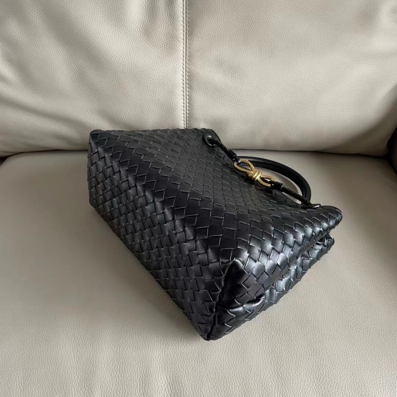Designer Cowhide Material Small Andiamo Tote Shopping Bags Womens Real Leather Weave Handle Handbag Lambskin Black Purse Crossbody Shoulder Strap Bag