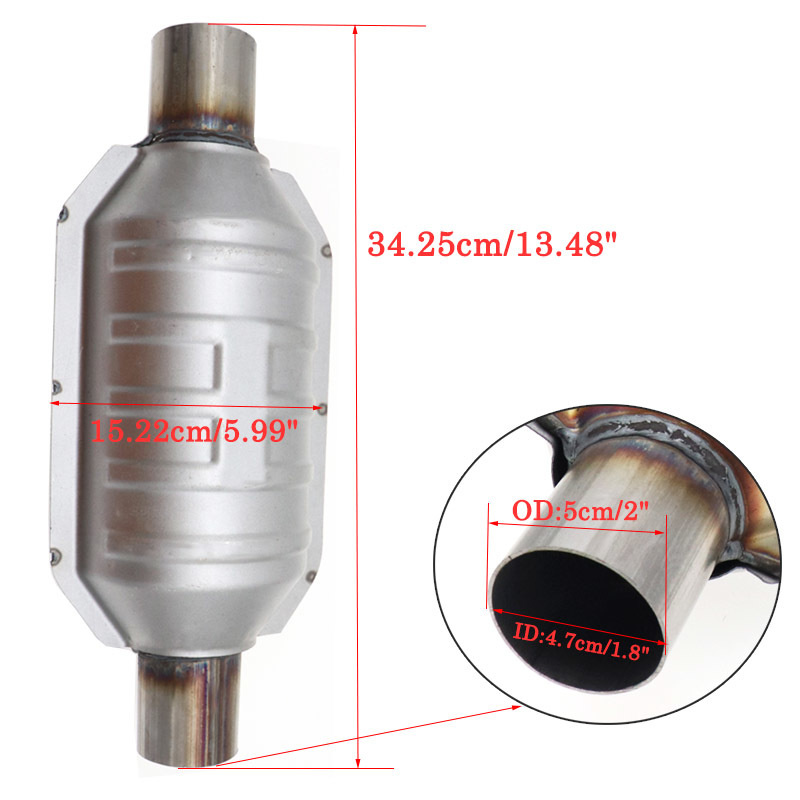 Universal 2inch 51mm EURO1 Catalytic Converter Premium Car Exhaust Pipe Corrosion-resistant Direct 400cell Fit Exhaust Converter