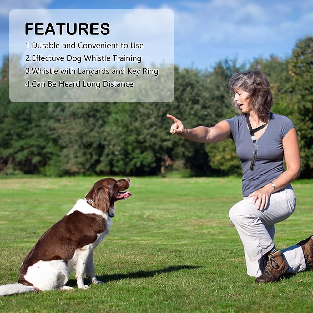 Dog Whistle with Lanyards, Ultrasonic Dog Whistles to Stop Barking, High Pitch Frequency Silent Whistles for Dog Training