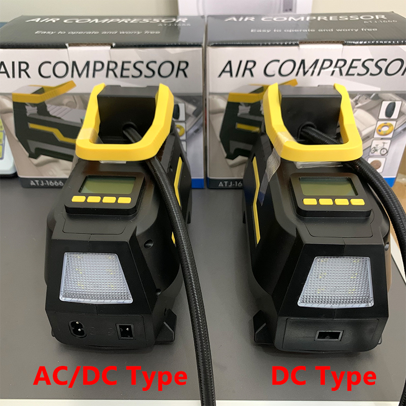 Car Tyre Inflator Air Compressor Dual Power 110V-230V AC/DC 12V Digital Portable Electric Air Pump for Car Motorcycle Bicycle