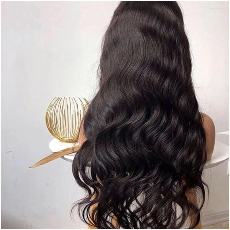 Boby Wave Long Natural Color 26 Inch Soft Lace Front Synthetic Daily Use For Black Women With Baby Hair Can Be Straightened