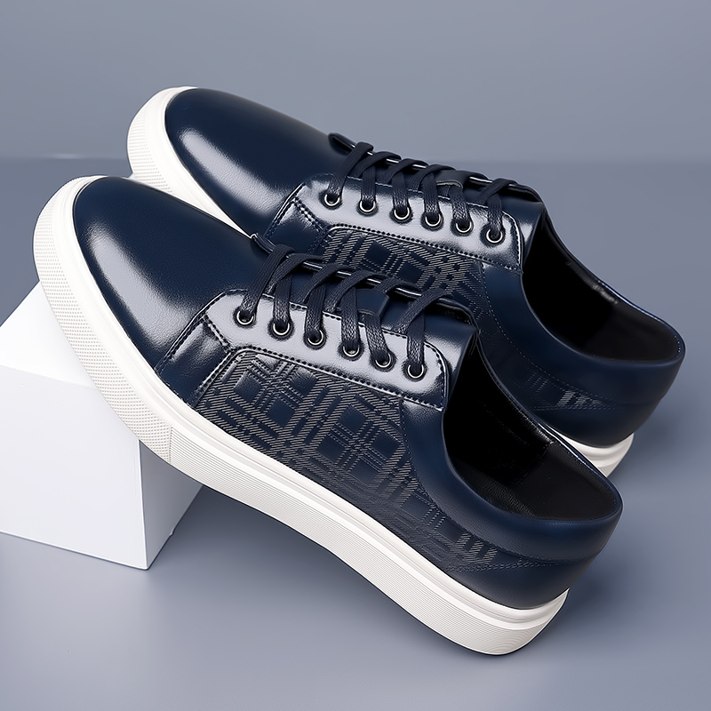 New Blue Men's Vulcanize Shoes Lace-up Solid Black Sneakers Casual Shoes Size 38-46 Men Shoes