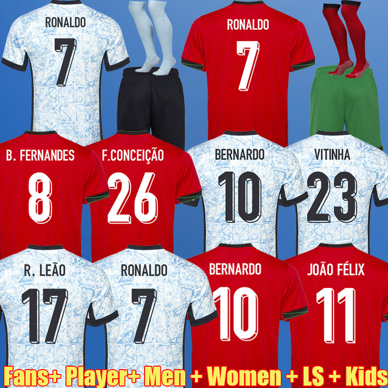 24 25 Portuguesa soccer jerseys Player FERNANDES 2024 Portuguese football shirt Men Kids kit sets Uniform Portugal BERNARDO Maillot Foot jersey world cup team 331