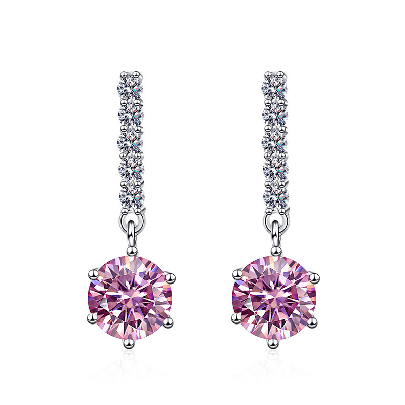 JoyceJelly 1CT 6.5mm D Color VVS Moissanite Earrings For Women Sparkling Lab Diamond GRA Certified 925 Sterling Silver Jewelry