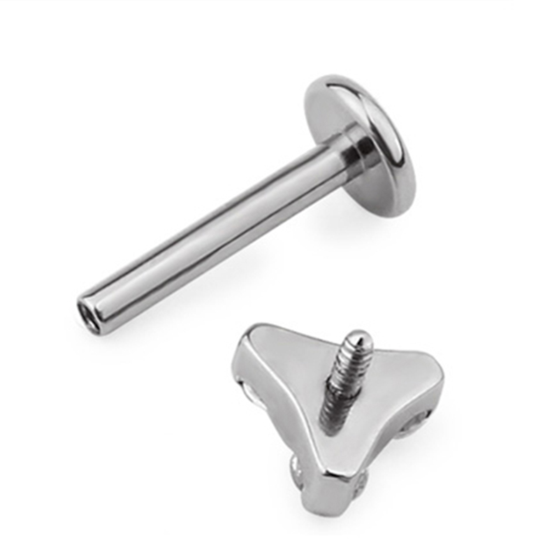 10PCS G23 Titanium internal thread PIERC Jewelry Part Replacement Accessories Labret Stud Ear Lip Nipple Tongue Piercing 16G 18G