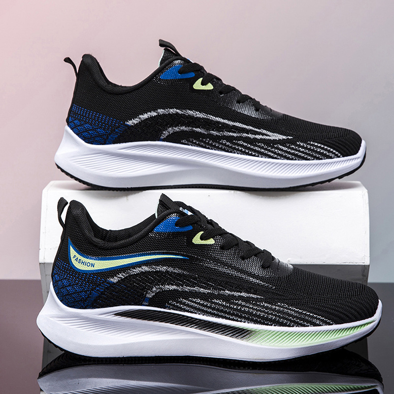 Men's 2024 Spring New Breathable Thin Mesh Flyweave Sports Running Shoes Casual