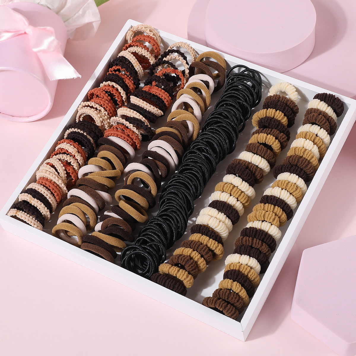 300/250Pcs Girls Hair Bands Set Colorful Hair Ties Elastic Rubber Band Children Ponytail Holder Headband Kids Hair Accessories