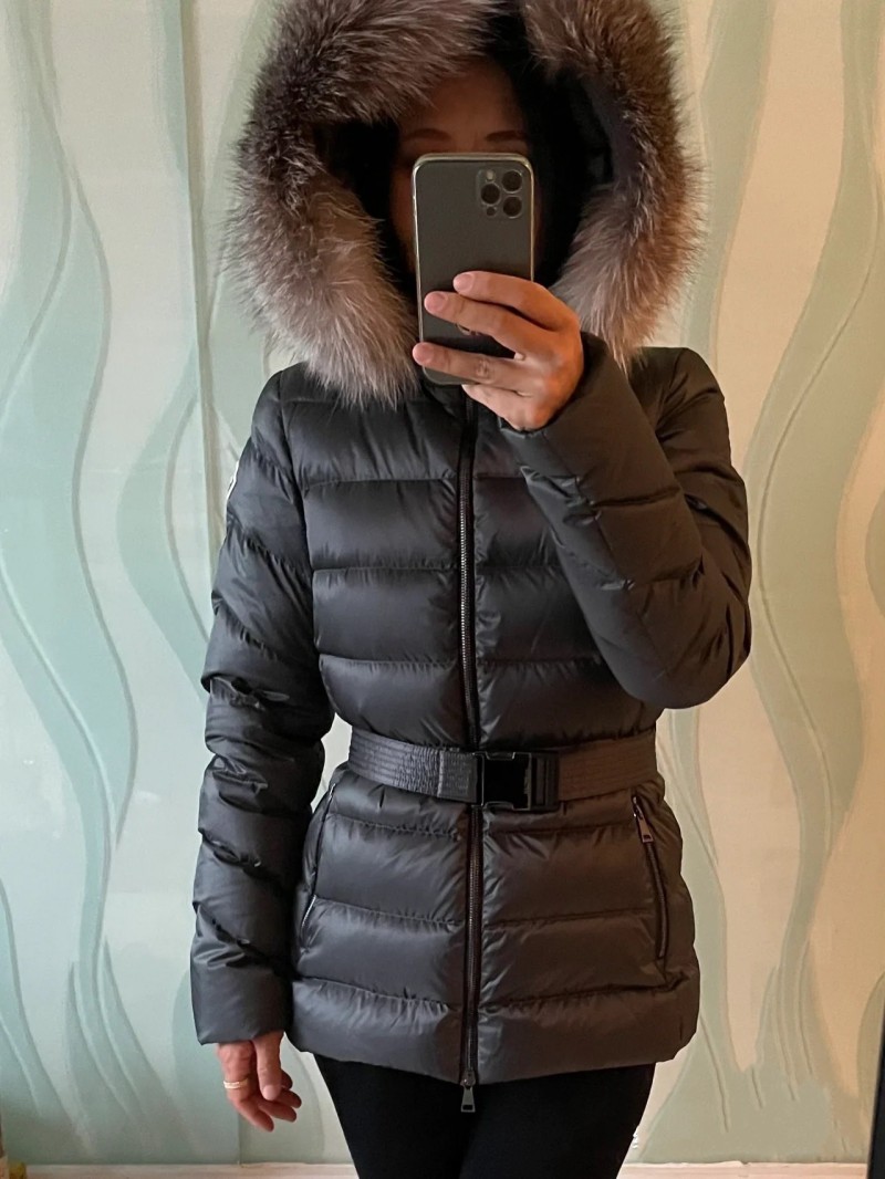 Womens Down Jacket Winter Designer Jackets Woman Coat Real raccoon hair collar Warm Fashion Parkas With Belt Lady cotton Coats Outerwear Big Pocket