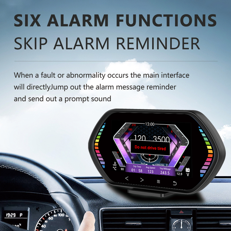 F12 HUD Head-up Display Car On-board Computer OBD2 Multifunction Screen Gauges Speedometer RPM Water&Oil Temp Meter Inclinometer