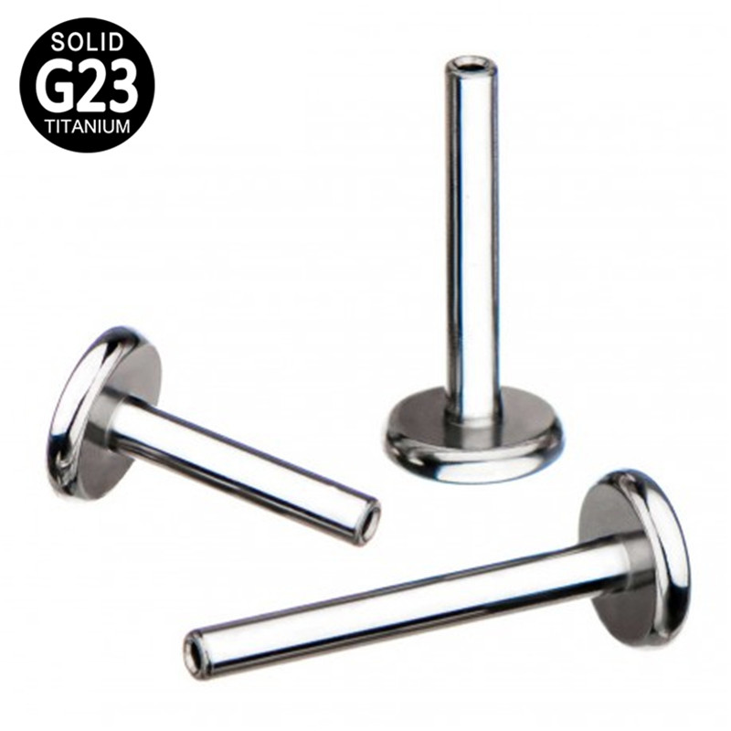 10PCS G23 Titanium internal thread PIERC Jewelry Part Replacement Accessories Labret Stud Ear Lip Nipple Tongue Piercing 16G 18G