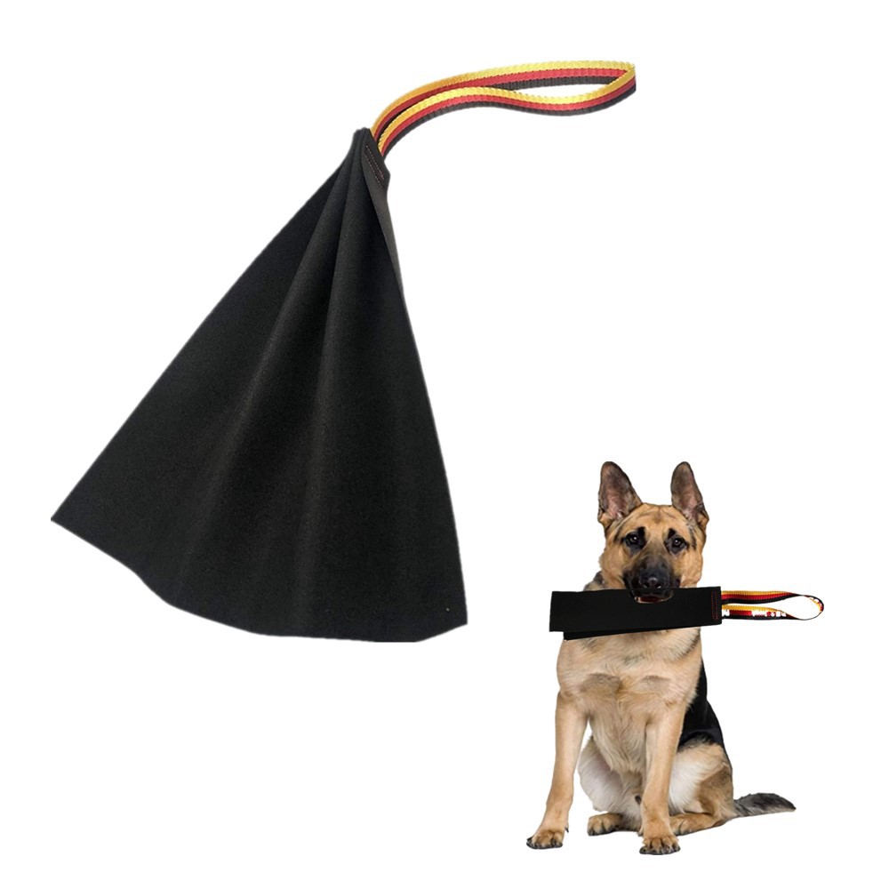 Amazon's Hot-Selling Durable Dog Bite Tug Training Equipment Dog Cowhide Training Cloth with Handle