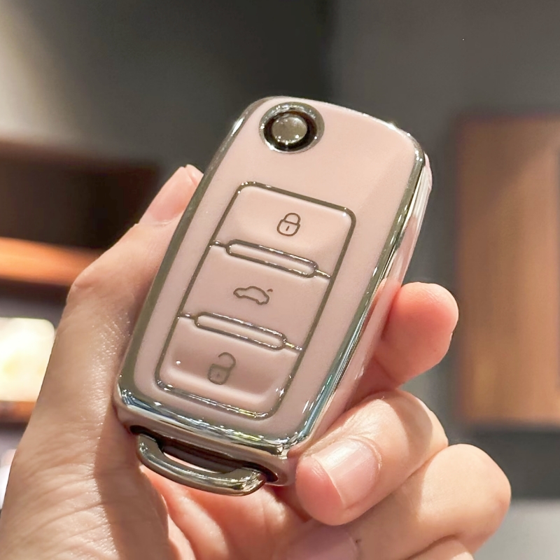 TPU Car Key Case Cover Shell Fob for VW Volkswagen Jetta Beetle Tiguan Soft TPU Full Covers Protector Golf Passat GTI Keys Case
