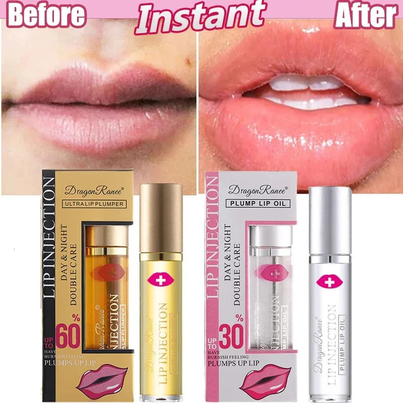 Instant Volumising Lip Plumper Oil Lip Enhancer Lip Gloss Plumping Serum Moisturizing Anti-Wrinkle Lipstick Sexy Lip Care Makeup 240621