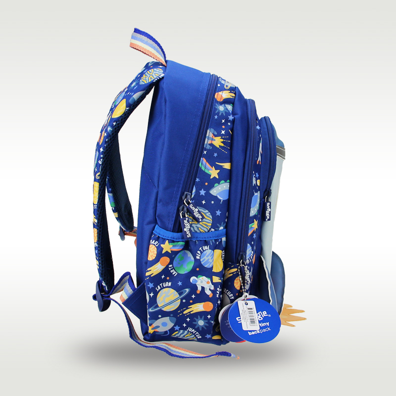 Australia smiggle original children's schoolbag boys shoulder backpack blue rocket cool shape cartoon schoolbag 3-7 years old 14