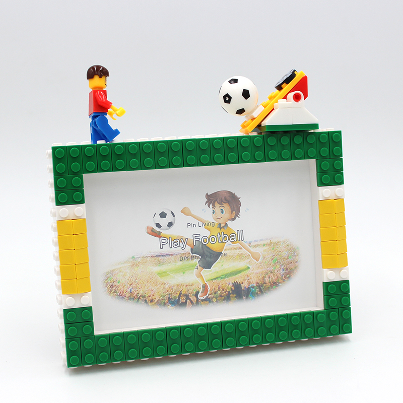 1pc football Photo Frame,Color Block DIY picture Frame For Home Decorationstage setting, character combination H260306