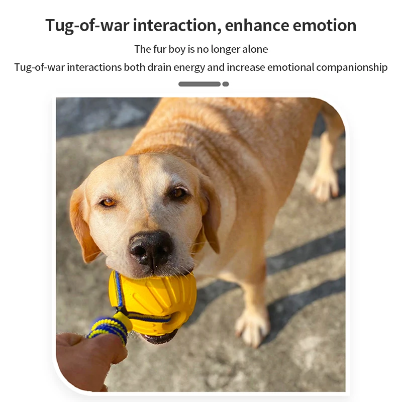 EVA Dog Chew Ball Pet Dog Training Ball Puppy Bite Resistant Ball with Rope Pet Flying Disk Training Ring Puller Puppy Dog Toys