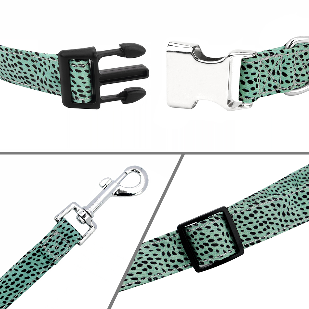 Dog Collar and Leash Set, Soft Adjustable Dog Collar with Safety Buckle, Pet Collar for Small Medium Large Dogs and Cats 4 Size