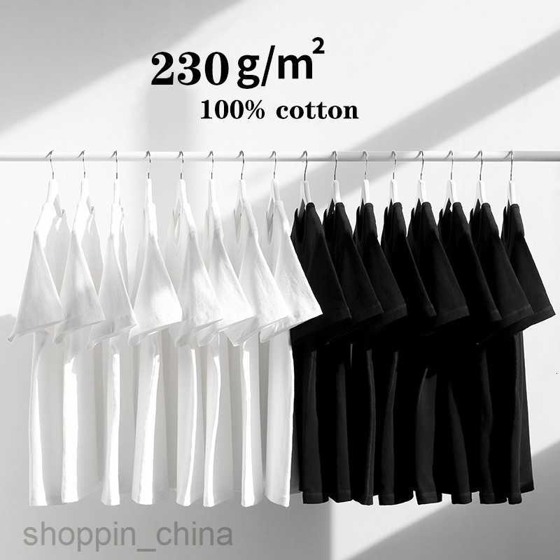 Men's T-Shirts 220g pure cotton t-shirt blank short sleeved summer men and women cultural shirt 180g T-shirt solid color white mens blank shirt brand top