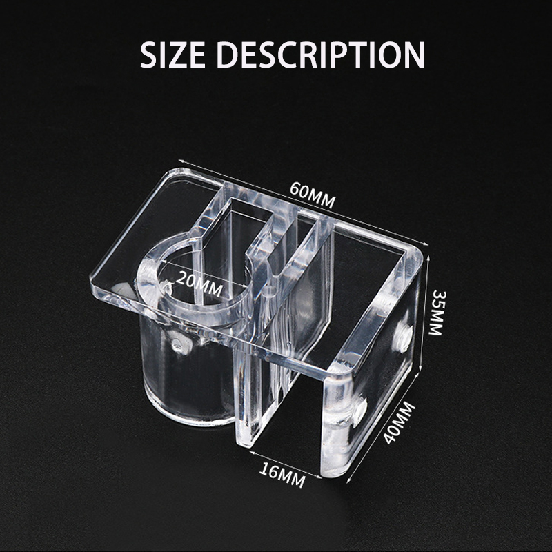 Aquarium lily tube filter acrylic fixing clip, translucent acrylic aquarium wall fixing frame, used to fix the water pipe filter