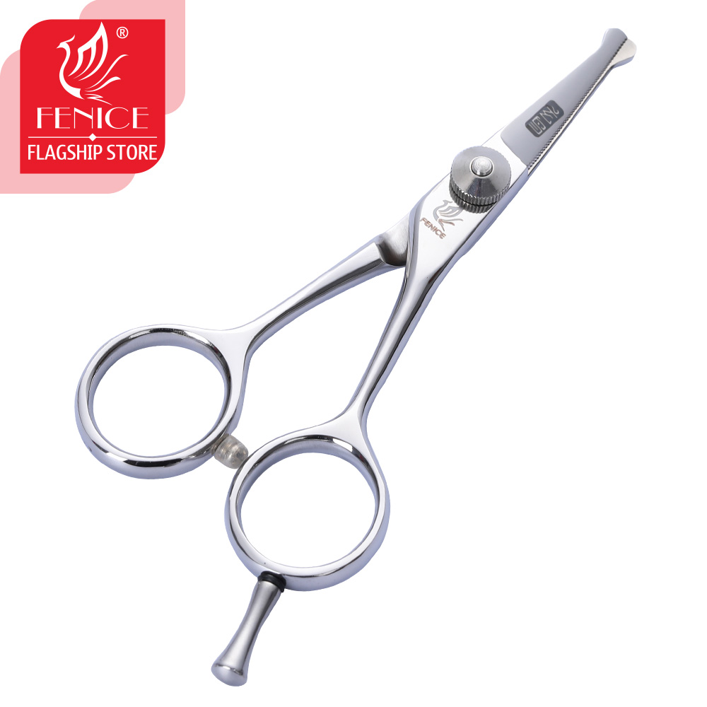 Fenice 4 inch Pet Dog Safety Rounded Tips Scissor Grooming Trimming Shears for Face, Ear, Nose & Paw Animal Hair Cutting Tool