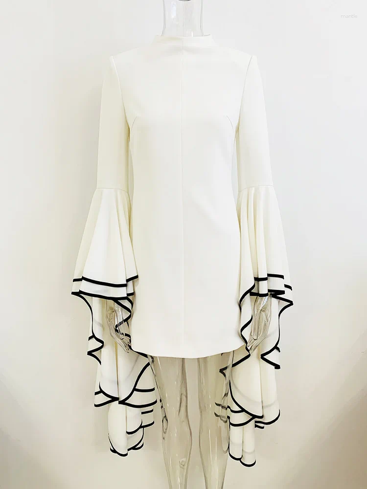 Elegant White Long Sleeve Bodycon - Women's Mini Dress for Cocktail, Party, and Special Occasions C260312