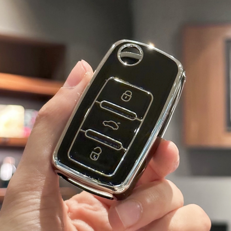 TPU Car Key Case Cover Shell Fob for VW Volkswagen Jetta Beetle Tiguan Soft TPU Full Covers Protector Golf Passat GTI Keys Case
