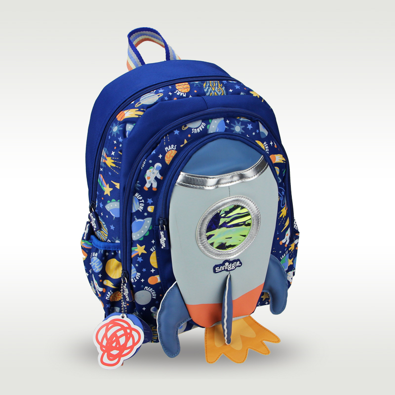 Australian original Smiggle hot-selling children's schoolbag boy cool blue rocket backpack kindergarten 14 inches