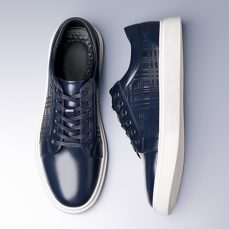 New Blue Men's Vulcanize Shoes Lace-up Solid Black Sneakers Casual Shoes Size 38-46 Men Shoes