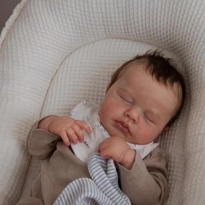 19inch Full Body Vinyl Reborn Doll Newborn Baby Size Loulou Boy Doll 3D Skin Visible Veins Bebe Reborn Dolls High Quality Gifts