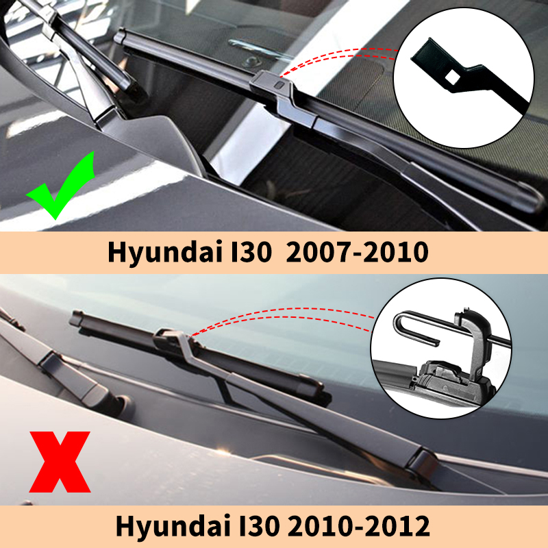 Wiper Front & Rear Wiper Blades new Set For Hyundai I30 2007 2008 2009 2010 Windshield 2025 Windscreen Window 24"+18"+12"
