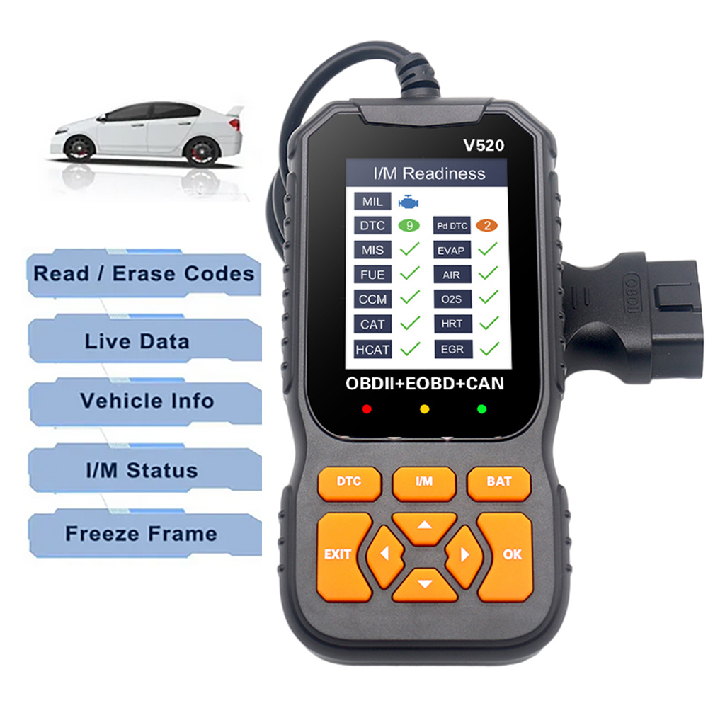 V520 EOBD OBD2 Scanner Automotive Professional Diagnostic Tool Check Car Engine Fault Warning Light Code Reader Vehicle Reset
