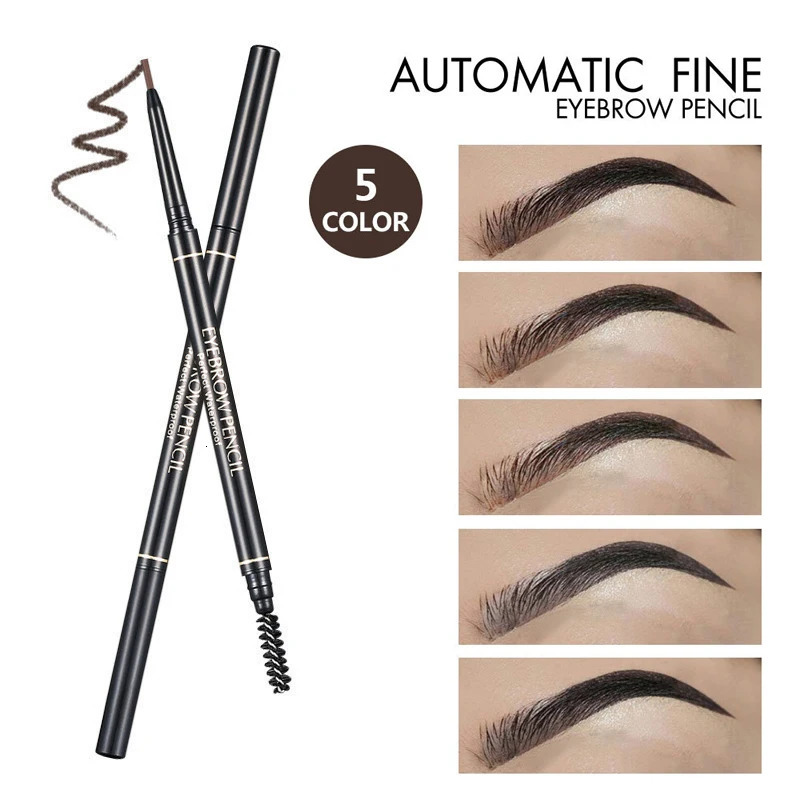 Waterproof Natural Long Lasting Paint Tattoo Eyebrow Black Brown Eyebrow Pencil With Brush Makeup 240625