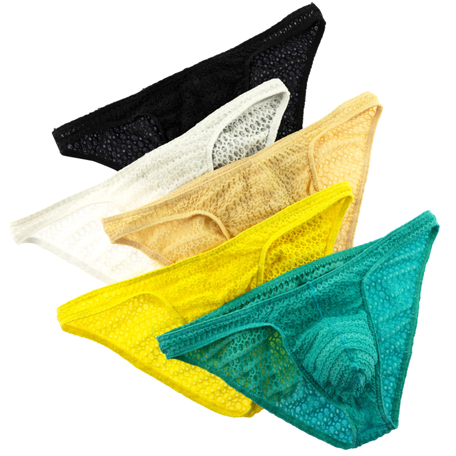 4 Mesh Breathable Briefs Man Pouch Underpants Lingerie Ropa Interior Hombre Gay Underwear Sissy Panties for Men Sexy Briefs Y48