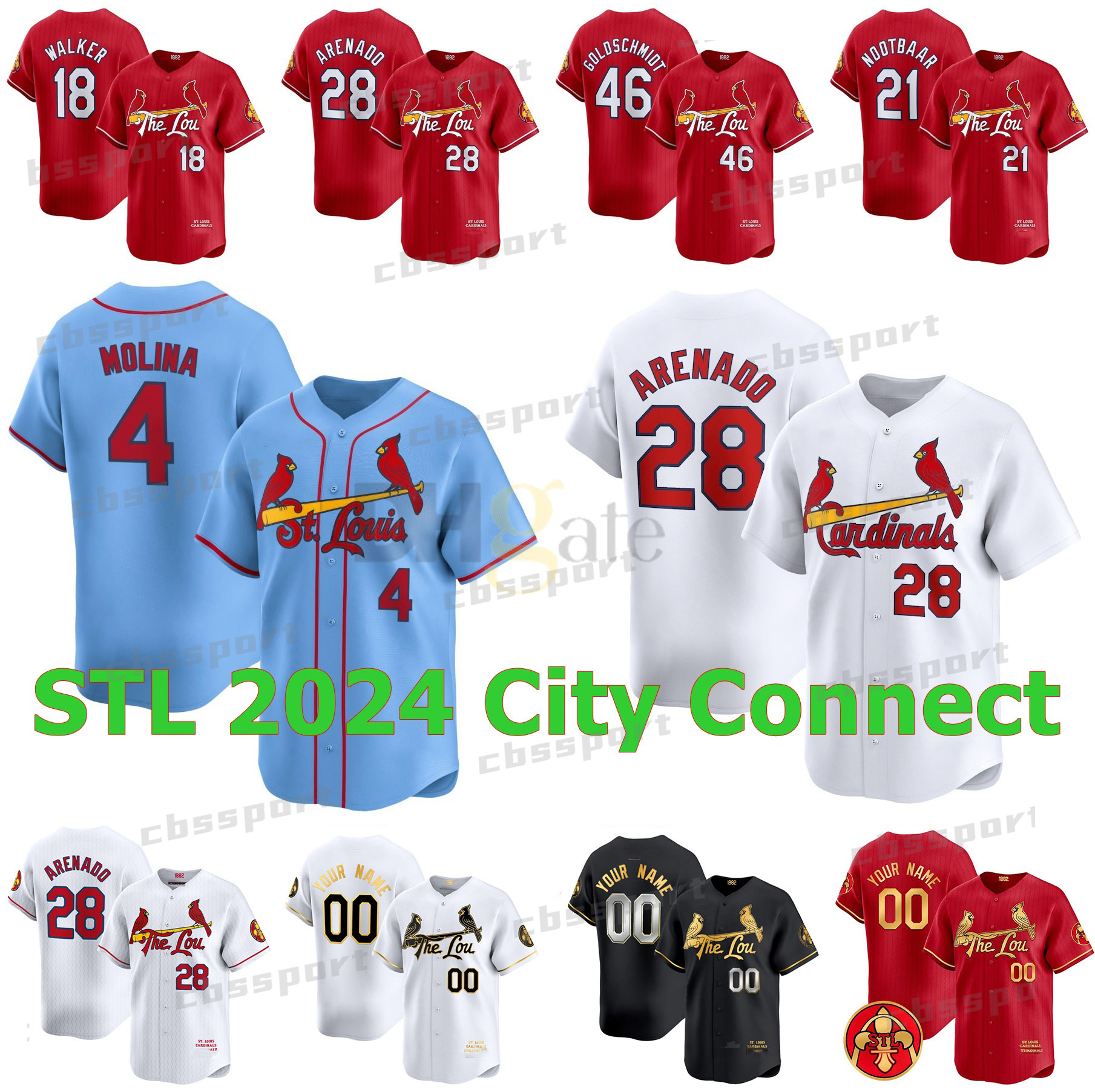 Nolan Arenado The Lou Baseball Jersey 40 Willson Contreras Paul Goldschmidt Yadier Molina Lars Nootbaar Ozzie Smith St. Louis''Nolan Gorman Matt Carpenter Walker