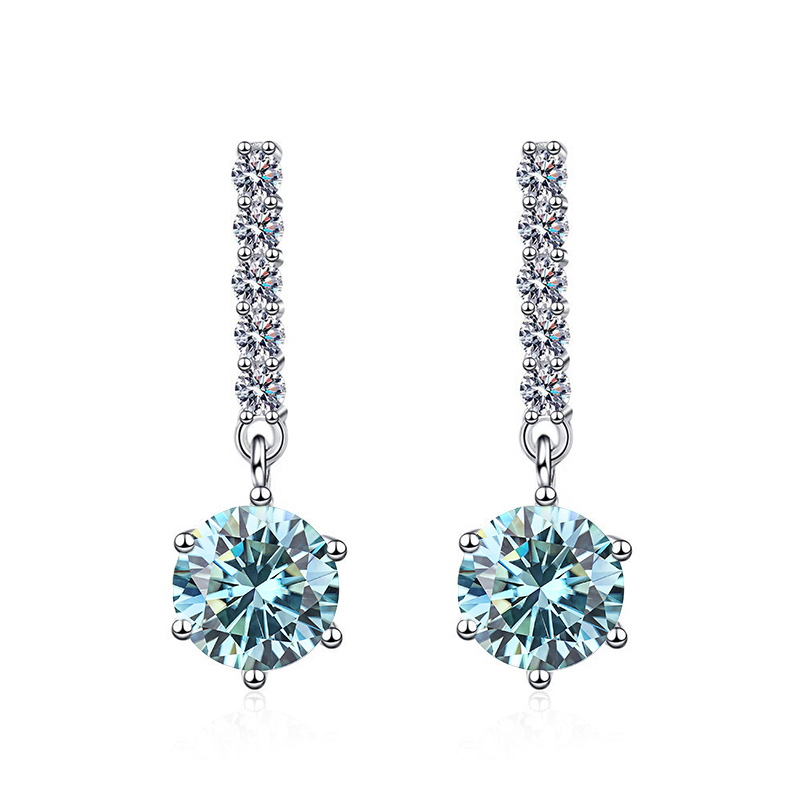 JoyceJelly 1CT 6.5mm D Color VVS Moissanite Earrings For Women Sparkling Lab Diamond GRA Certified 925 Sterling Silver Jewelry