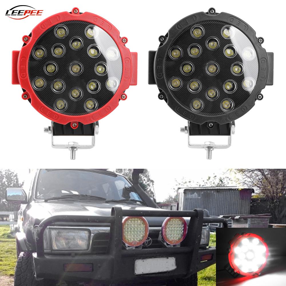 12V 24V 51W Bright LED Light Off Road 4x4 Spotlight Headlight Work Spot Lamp Automotive Car Accessories For Truck JEEP Hummer