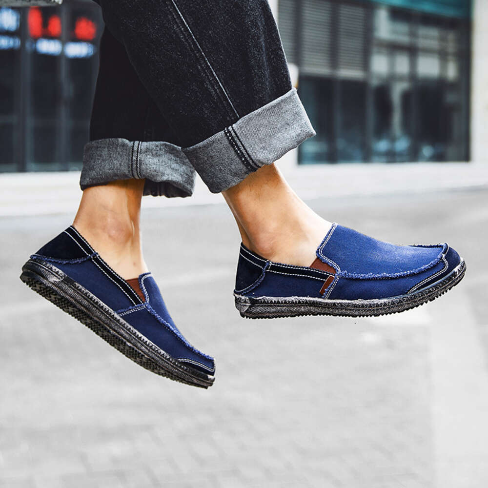 Ddmysports Men S Spring Trend Korean Edition One Step Canvas Large Washed Cloth Shoes OUTDOOR
