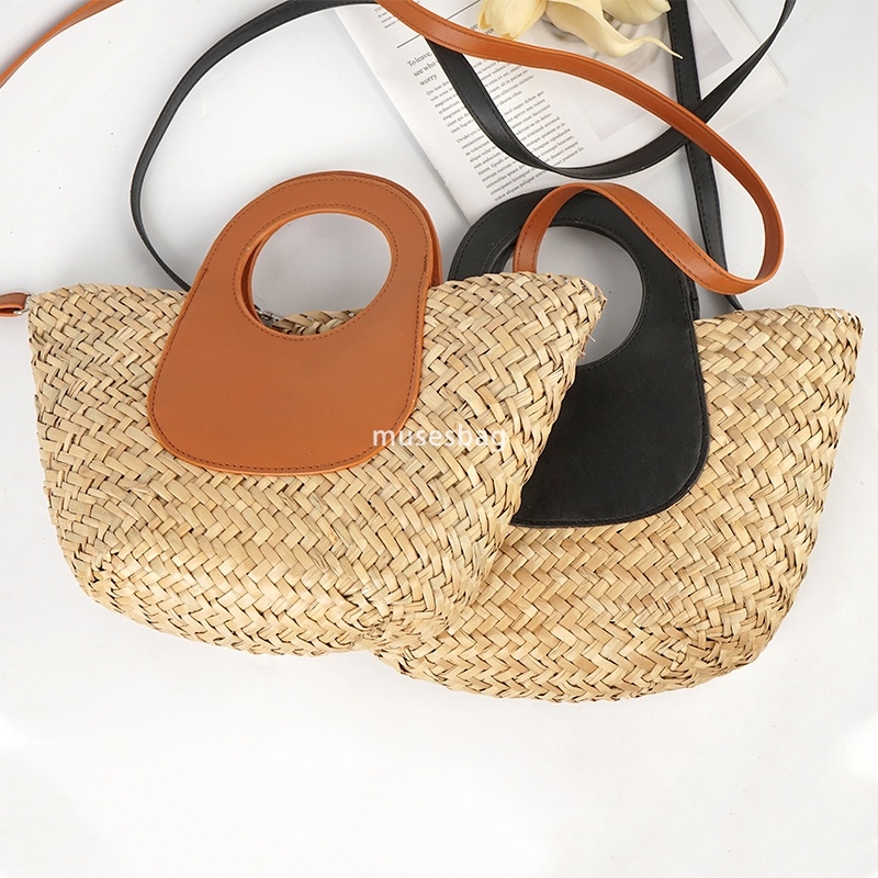 Designer Women's High Quality Atmospheric Lightweight Splicing Crossbody New Fashionable Summer Crowd Design Weaving Large Capacity Crossbody Gra