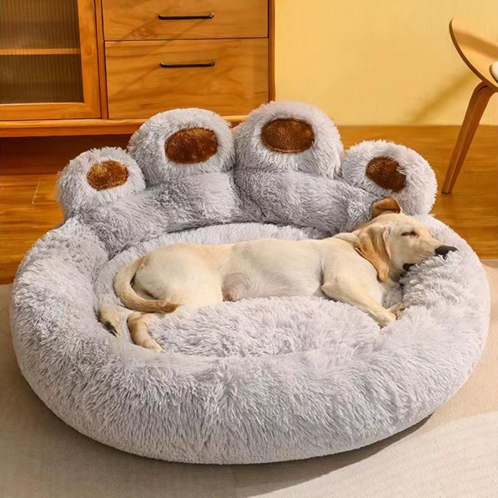 Pet Nest Plush Bed Paw Shaped Pet Bed Fluffy Plush Paw-shaped Pet Bed for Cats Dogs Warm Comfortable for Sleeping for Cozy