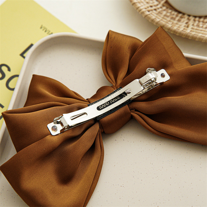 Elegant Big Bows Heairclips New Arrival Brown Bowknot Hairpins Elastic Ponytail Clip Hairgrip Vintage Barrettes Hair Accessories