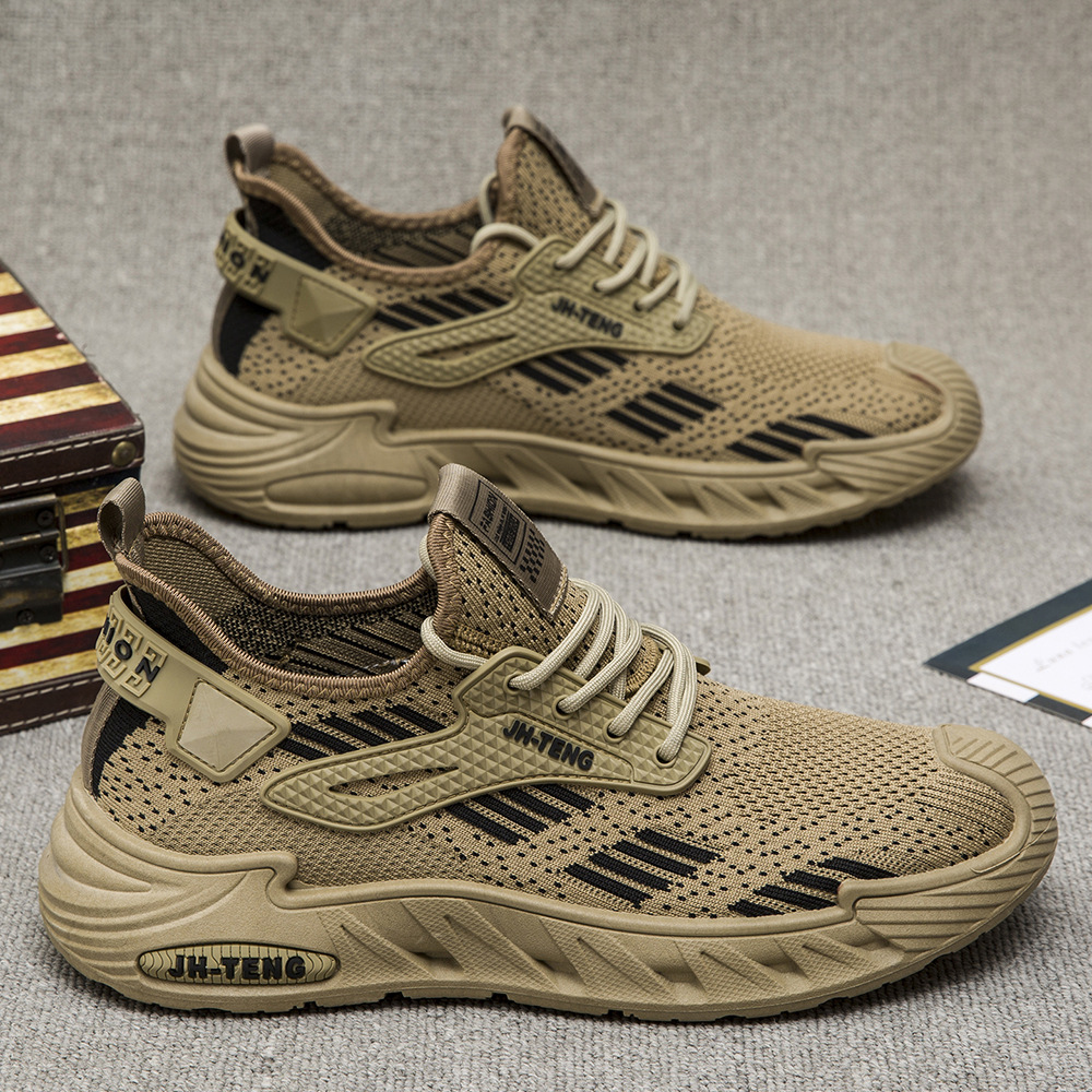 Men's trendy summer mesh fabric non smelly running casual breathable sports men's shoes