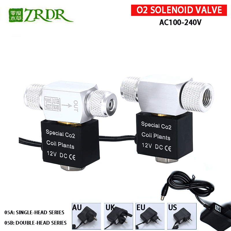 ZRDR Aquarium Co2 Solenoid Valve Regulator 110V-220V Low Temperature Co2 Aquarium Fish Tank Electric Magnetic Valve EU US DC12V
